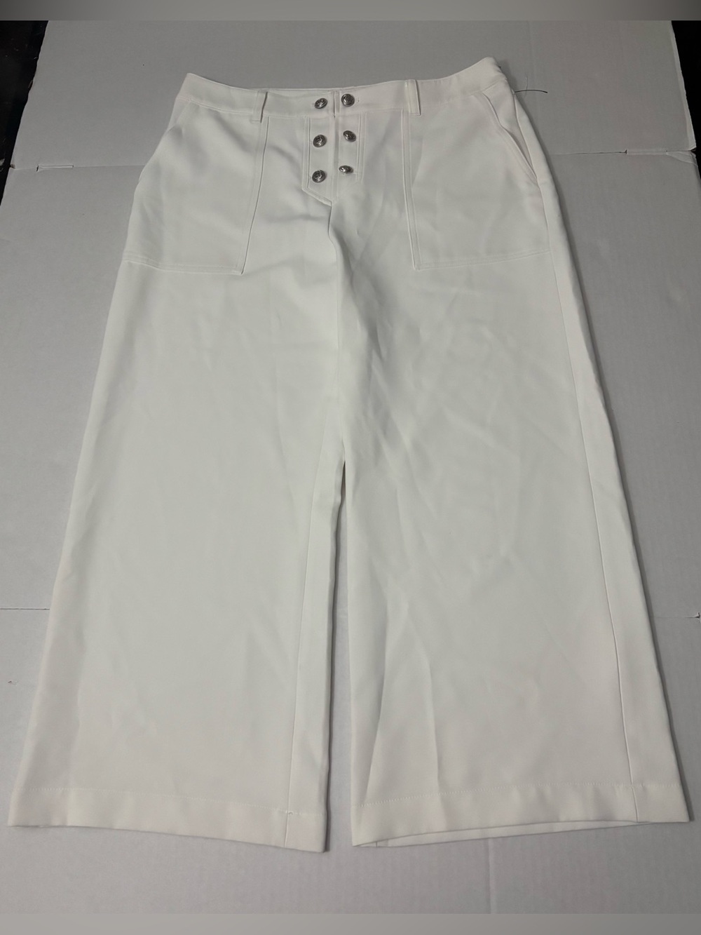Karl Lagerfeld Women's Pants L4tk7292 White Size 12 inseam 26” high rise
